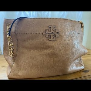 TORY BURCH McGraw Chain Shoulder Slouchy Tote in Baguette